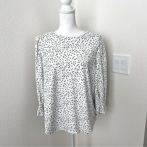 Black and White Blouse, Polka Dot, Speckled, Woman’s Top
